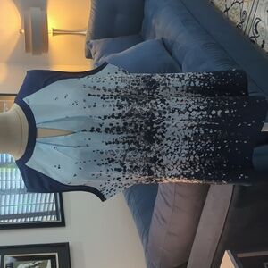 NY & Co Turquoise Patterned Sleeveless Blouse